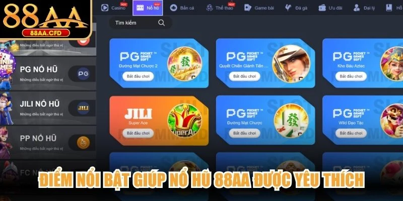 Điểm nổi bật giúp nổ hũ 88AA được yêu thích
